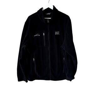 Eddie Bauer Fleece Jacket Mens Size XL Black Zip Up Coat Outerwear Warm Winter